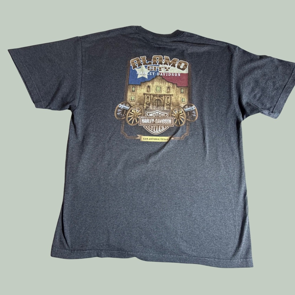 Harley-Davidson Alamo City San Antonio Texas T-Shirt Grey 2007 Mens XL